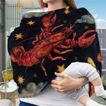 Watercolor Cancer Zodiac Sign Print Baby Seat Cover