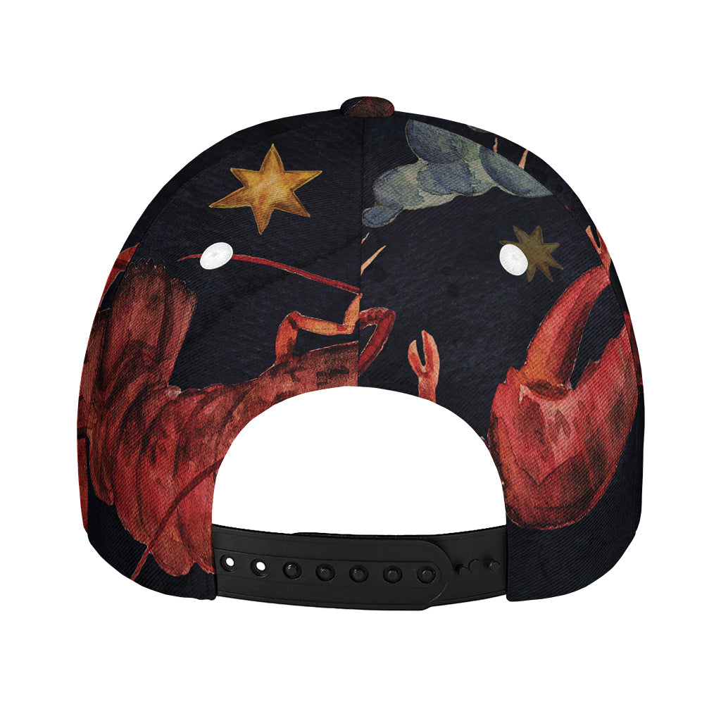 Watercolor Cancer Zodiac Sign Print Baseball Cap