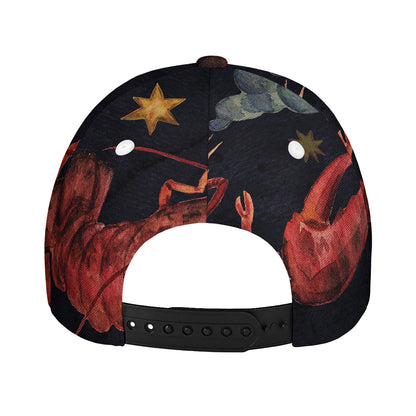 Watercolor Cancer Zodiac Sign Print Baseball Cap