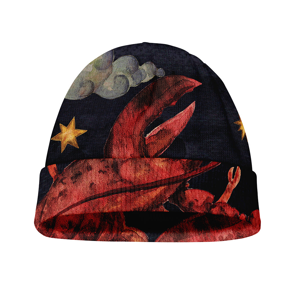 Watercolor Cancer Zodiac Sign Print Beanie