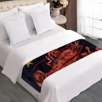 Watercolor Cancer Zodiac Sign Print Bed Runner