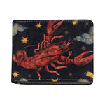 Watercolor Cancer Zodiac Sign Print Bifold Wallet