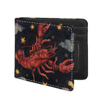 Watercolor Cancer Zodiac Sign Print Bifold Wallet