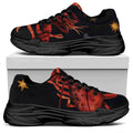 Watercolor Cancer Zodiac Sign Print Black Chunky Shoes