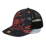 Watercolor Cancer Zodiac Sign Print Black Mesh Trucker Cap