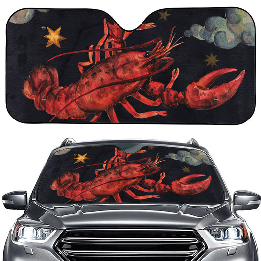 Watercolor Cancer Zodiac Sign Print Car Windshield Sun Shade