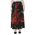 Watercolor Cancer Zodiac Sign Print Chiffon Maxi Skirt