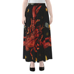Watercolor Cancer Zodiac Sign Print Chiffon Maxi Skirt