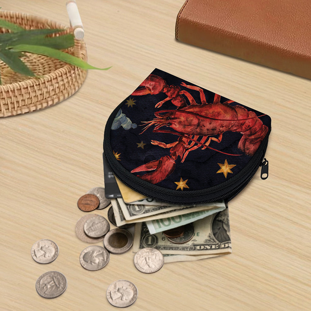 Watercolor Cancer Zodiac Sign Print Coin Purse
