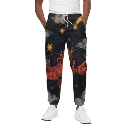 Watercolor Cancer Zodiac Sign Print Cotton Pants