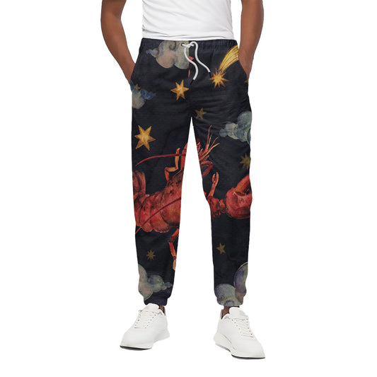 Watercolor Cancer Zodiac Sign Print Cotton Pants
