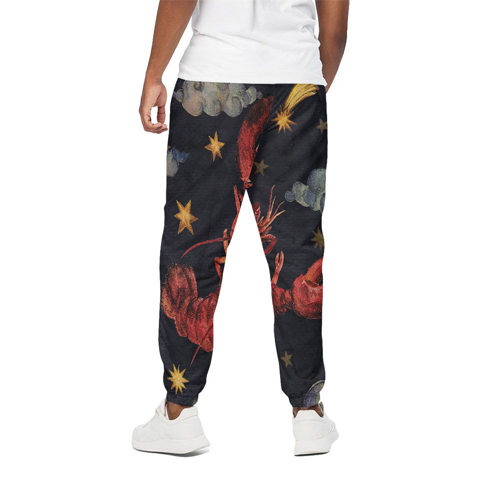 Watercolor Cancer Zodiac Sign Print Cotton Pants