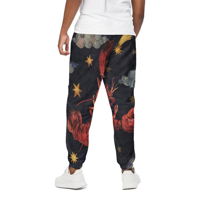 Watercolor Cancer Zodiac Sign Print Cotton Pants