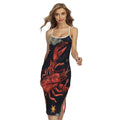 Watercolor Cancer Zodiac Sign Print Cross Back Cami Dress