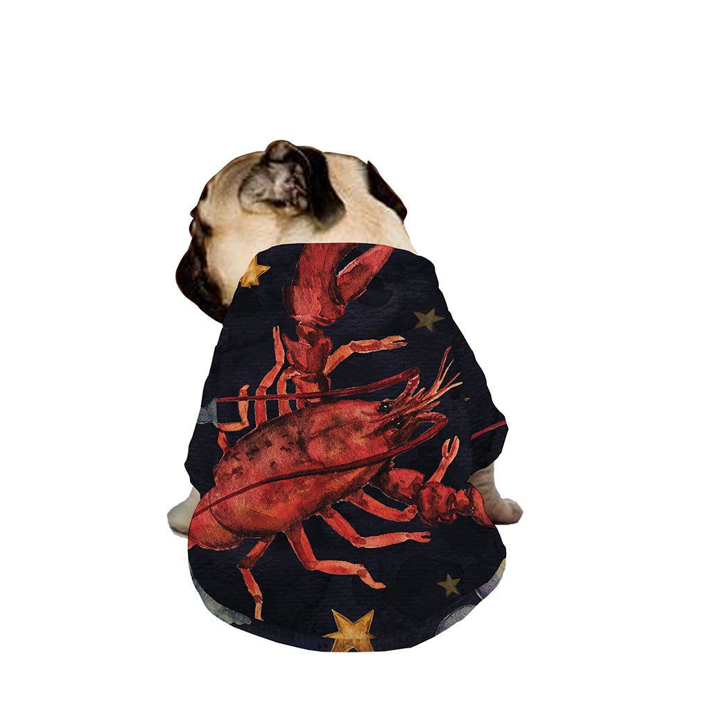 Watercolor Cancer Zodiac Sign Print Dog Zip Up Jacket