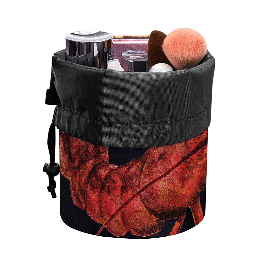 Watercolor Cancer Zodiac Sign Print Drawstring Makeup Bag