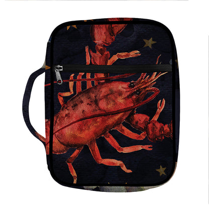 Watercolor Cancer Zodiac Sign Print Front Pocket Bible Bag