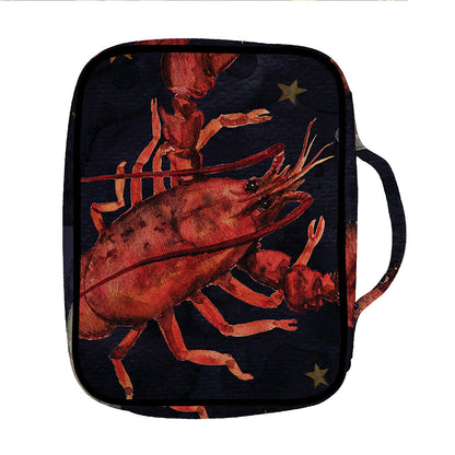 Watercolor Cancer Zodiac Sign Print Front Pocket Bible Bag