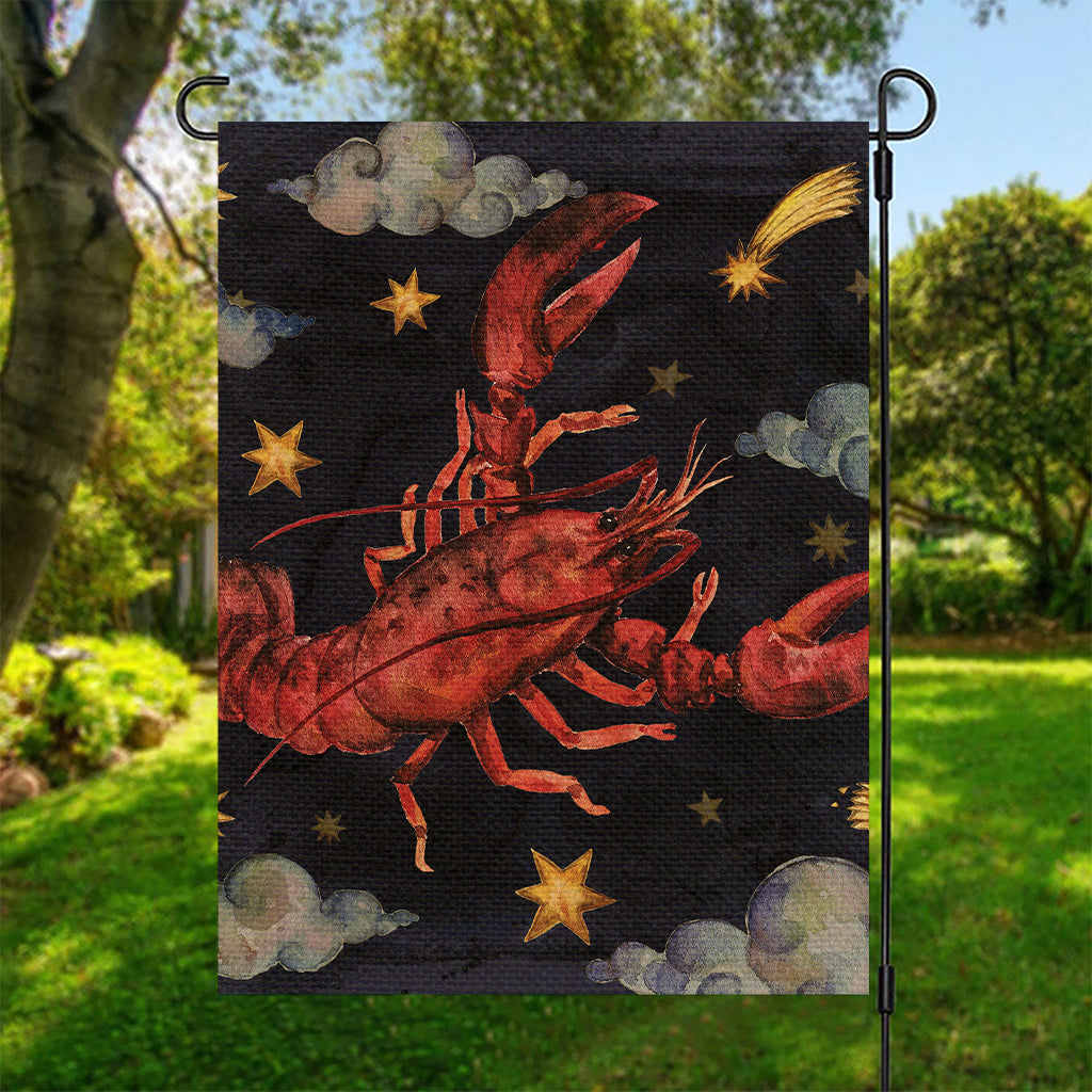 Watercolor Cancer Zodiac Sign Print Garden Flag