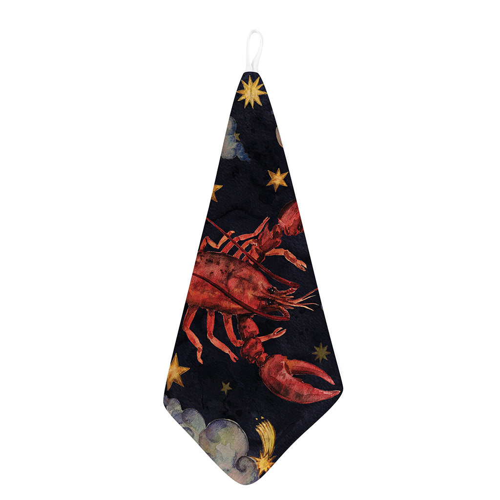 Watercolor Cancer Zodiac Sign Print Hand Towel