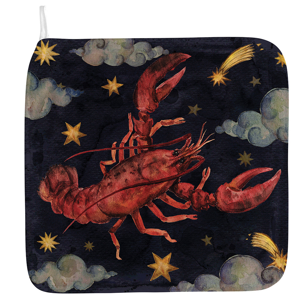 Watercolor Cancer Zodiac Sign Print Hand Towel