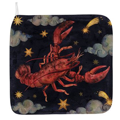 Watercolor Cancer Zodiac Sign Print Hand Towel