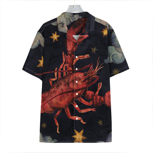 Watercolor Cancer Zodiac Sign Print Hawaiian Shirt