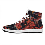 Watercolor Cancer Zodiac Sign Print High Top Leather Sneakers