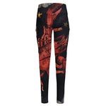 Watercolor Cancer Zodiac Sign Print High-Waisted Pocket Leggings