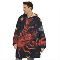 Watercolor Cancer Zodiac Sign Print Hoodie Blanket