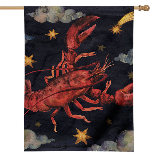 Watercolor Cancer Zodiac Sign Print House Flag