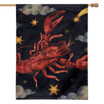 Watercolor Cancer Zodiac Sign Print House Flag