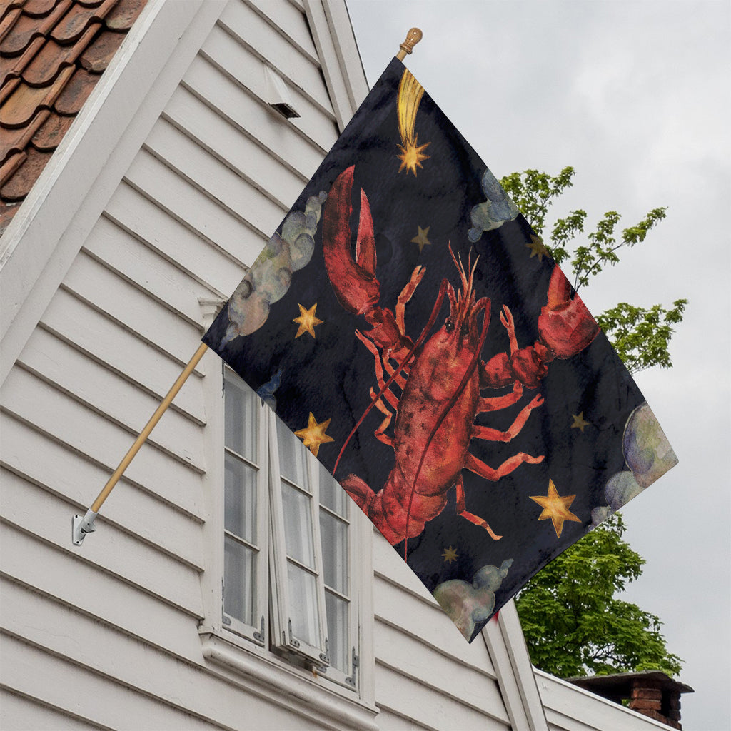 Watercolor Cancer Zodiac Sign Print House Flag