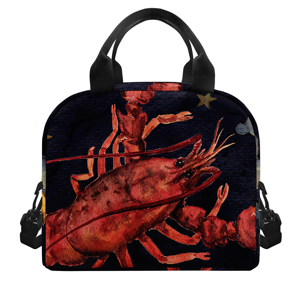 Watercolor Cancer Zodiac Sign Print Insulated Lunch Bag