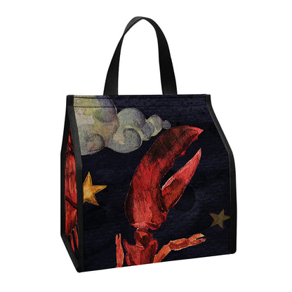 Watercolor Cancer Zodiac Sign Print Insulated Lunch Tote