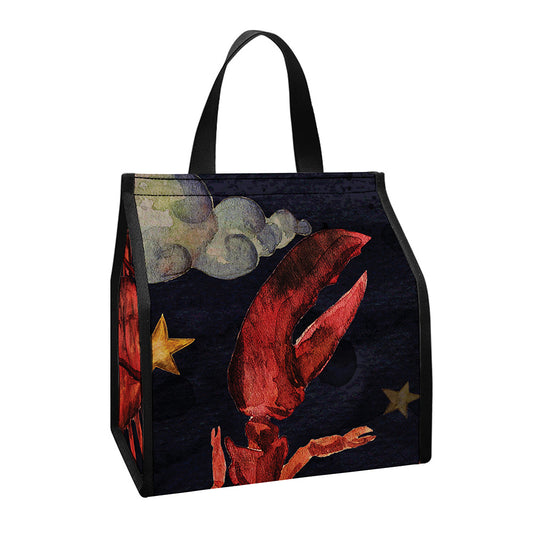 Watercolor Cancer Zodiac Sign Print Insulated Lunch Tote