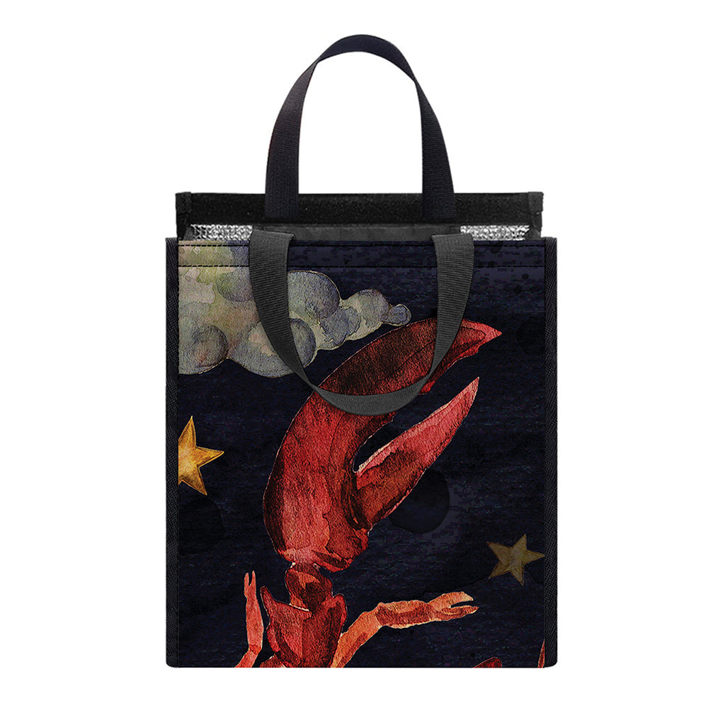 Watercolor Cancer Zodiac Sign Print Insulated Lunch Tote