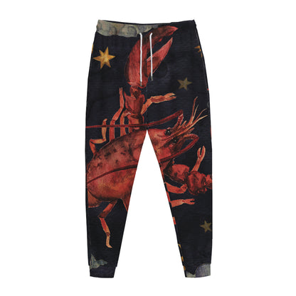 Watercolor Cancer Zodiac Sign Print Jogger Pants