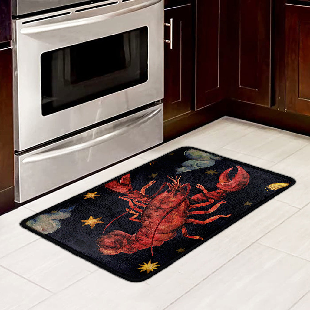 Watercolor Cancer Zodiac Sign Print Kitchen Mat
