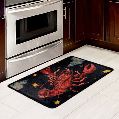 Watercolor Cancer Zodiac Sign Print Kitchen Mat