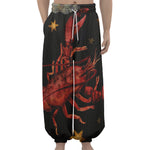 Watercolor Cancer Zodiac Sign Print Lantern Pants