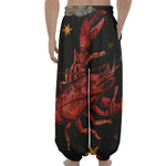 Watercolor Cancer Zodiac Sign Print Lantern Pants