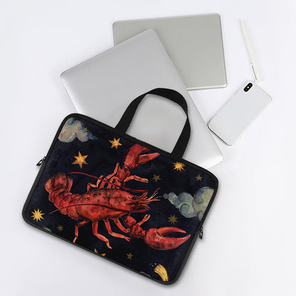 Watercolor Cancer Zodiac Sign Print Laptop Sleeve With Handle