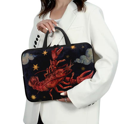 Watercolor Cancer Zodiac Sign Print Laptop Sleeve With Handle