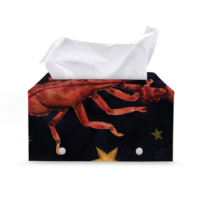Watercolor Cancer Zodiac Sign Print Leather Tissue Box Cover