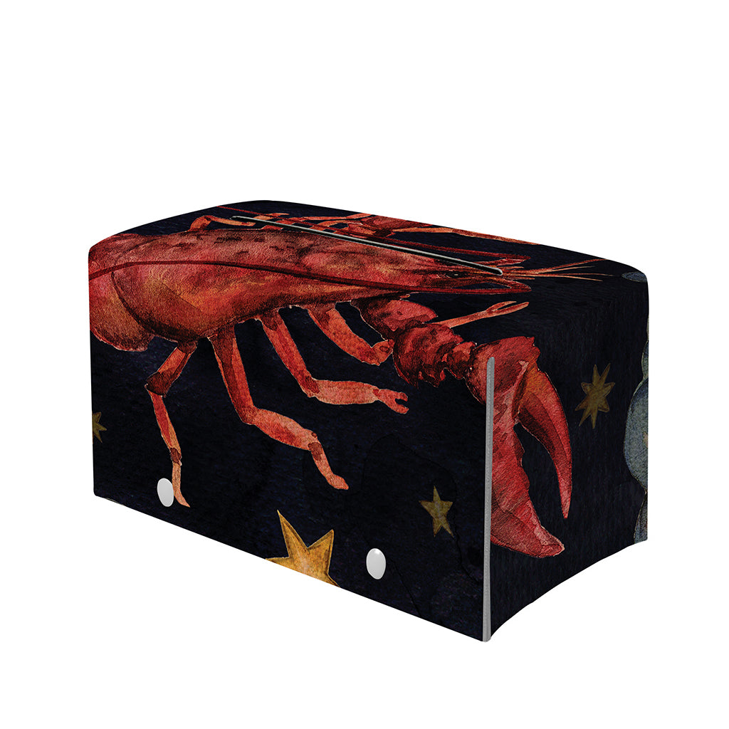 Watercolor Cancer Zodiac Sign Print Leather Tissue Box Cover
