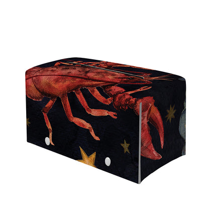 Watercolor Cancer Zodiac Sign Print Leather Tissue Box Cover