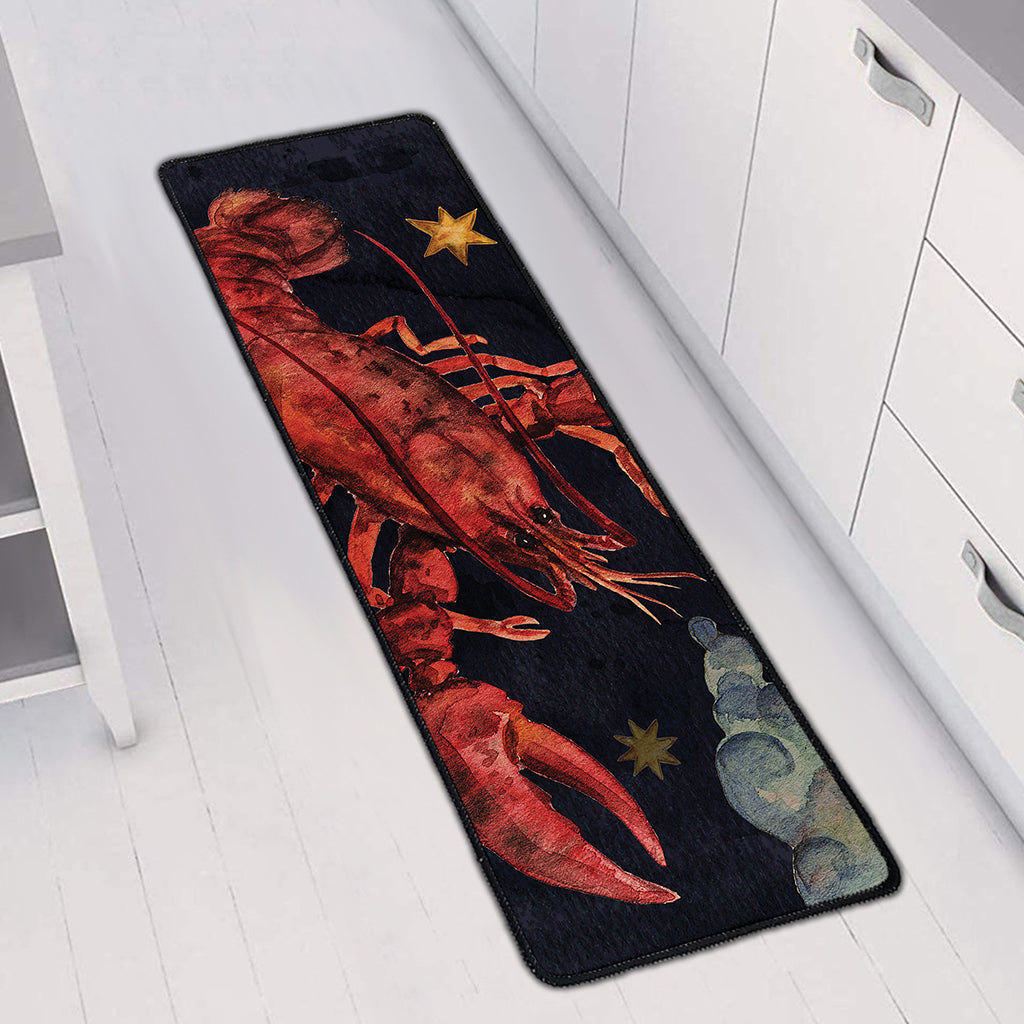 Watercolor Cancer Zodiac Sign Print Long Kitchen Mat