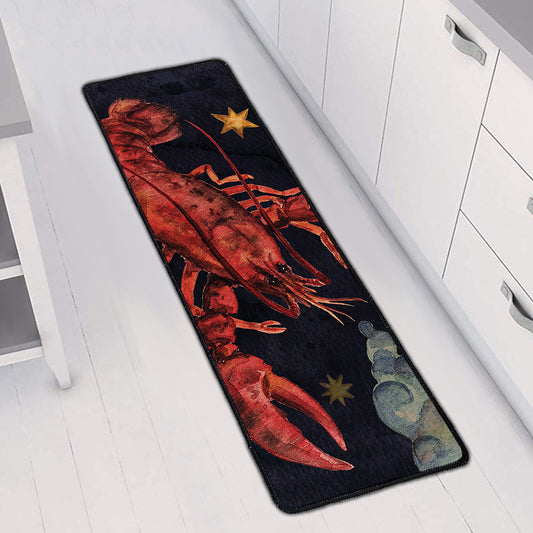 Watercolor Cancer Zodiac Sign Print Long Kitchen Mat