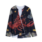 Watercolor Cancer Zodiac Sign Print Long Sleeve Short Coat